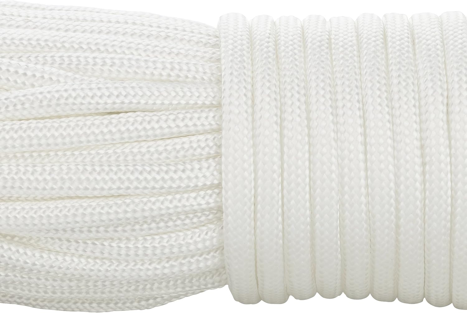 Detalle 2 de GardenMate Paracord 550 in nylon per esterni, 31 m e 4 mm (bianco) – corda kernmantel con 7 fili