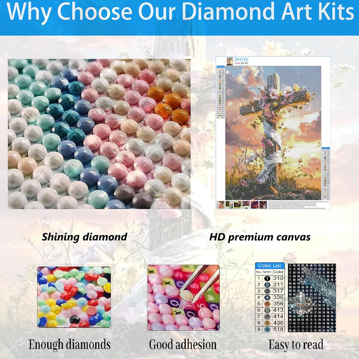 Detalle 1 de Diamond Painting Kit 12 x 16 Inch
