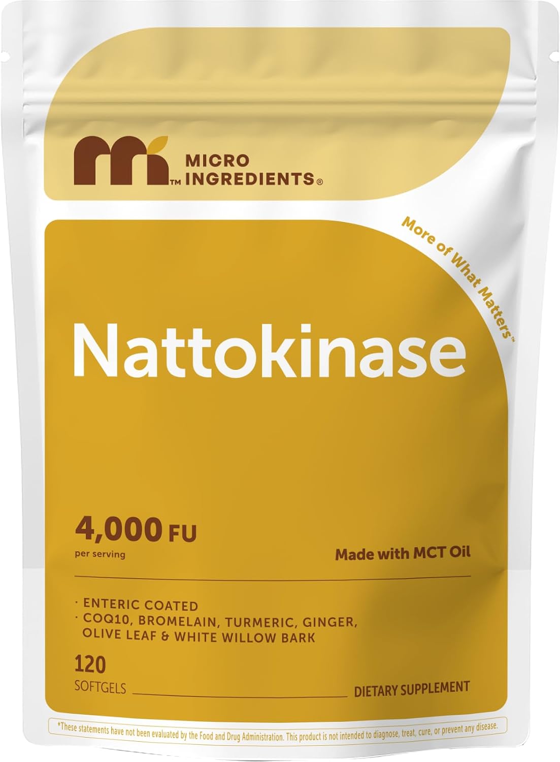 Detalle de Micro Ingredients Nattokinase Supplement, 120 Softgels