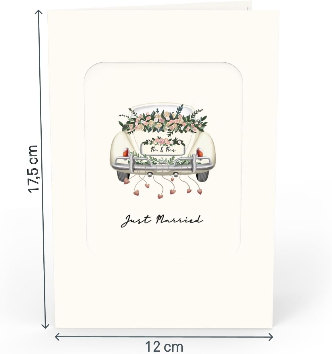 Thumbnail 6 de papercrush Luxury 3D Wedding Card Pop Up Car – “Just Married” pop-up congratulations card