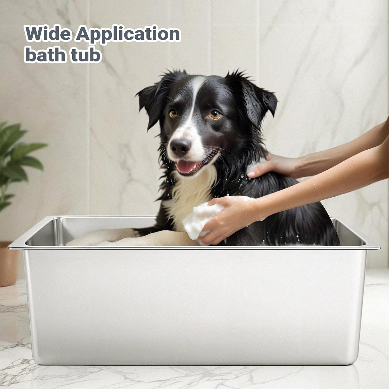 Detalle 2 de Kirecoo Large High-Sided Stainless Steel Cat Litter Box, Open Top
