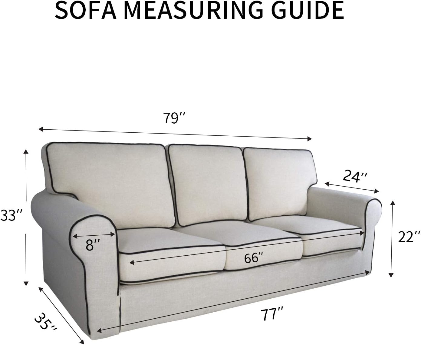 Thumbnail 5 de PureFit Super Stretch Sofa Slipcover Dark Gray