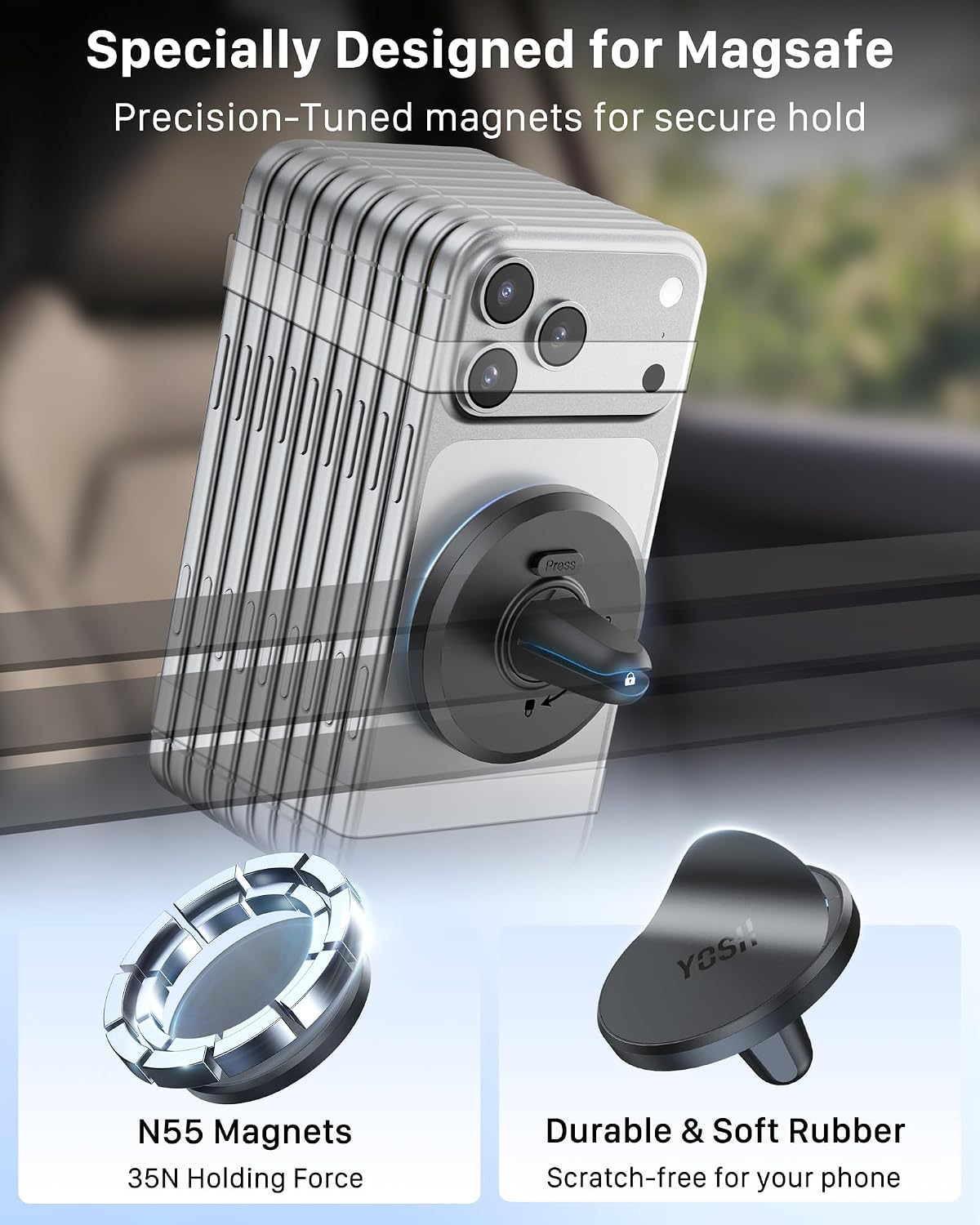 Thumbnail 2 de YOSH MagSafe Car Mount 35N