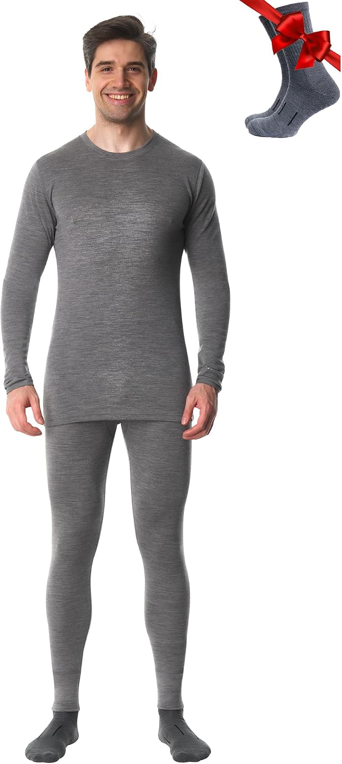 Detalle 2 de Merino.tech Merino Unterwäsche Set Herren 100% Merino + 1 Merinowollprodukte