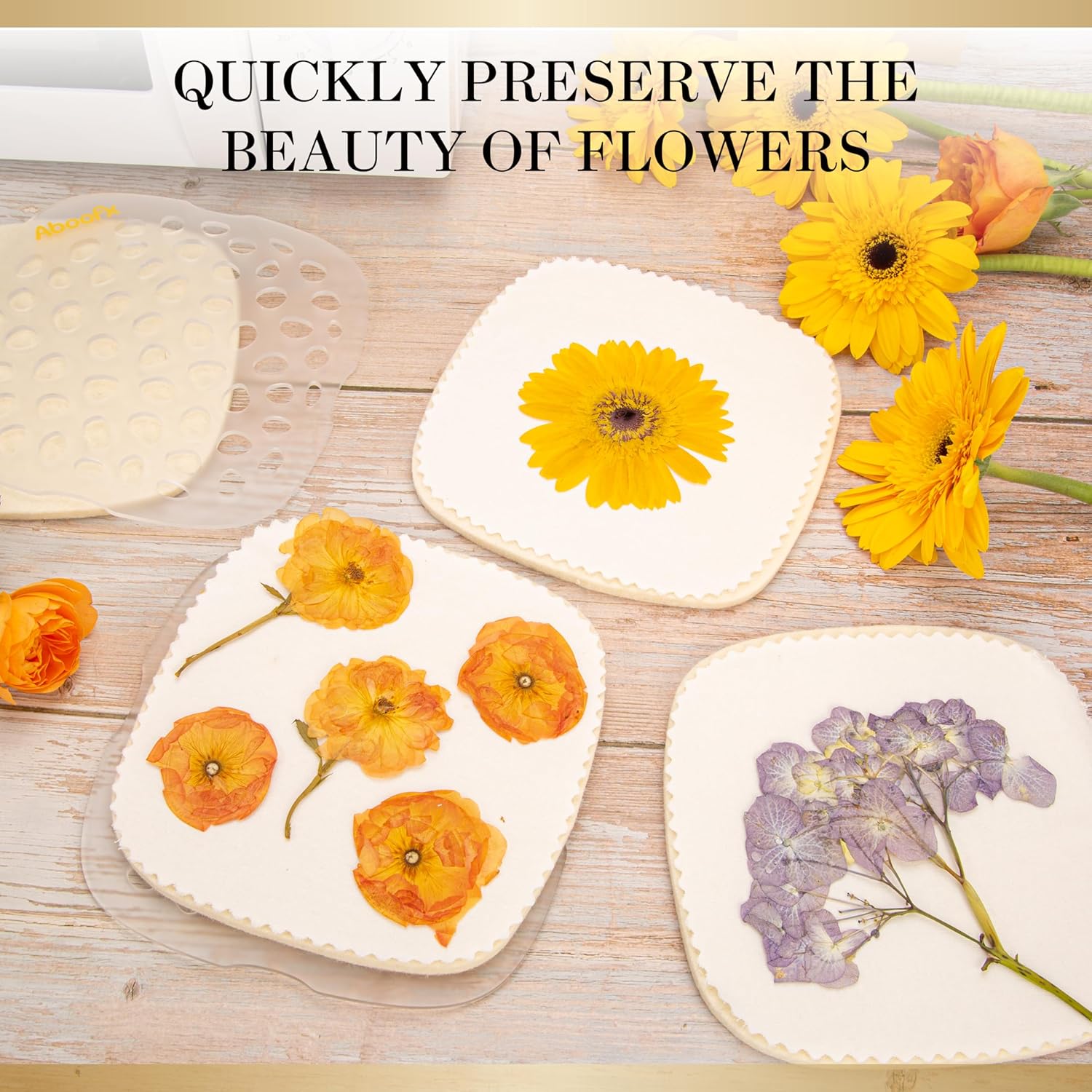 Thumbnail 6 de Aboofx Microwave Flower Press Kit (6.3 x 6.3 inch / 16 x 16 cm) – 3 Layers quick-drying pressing kit