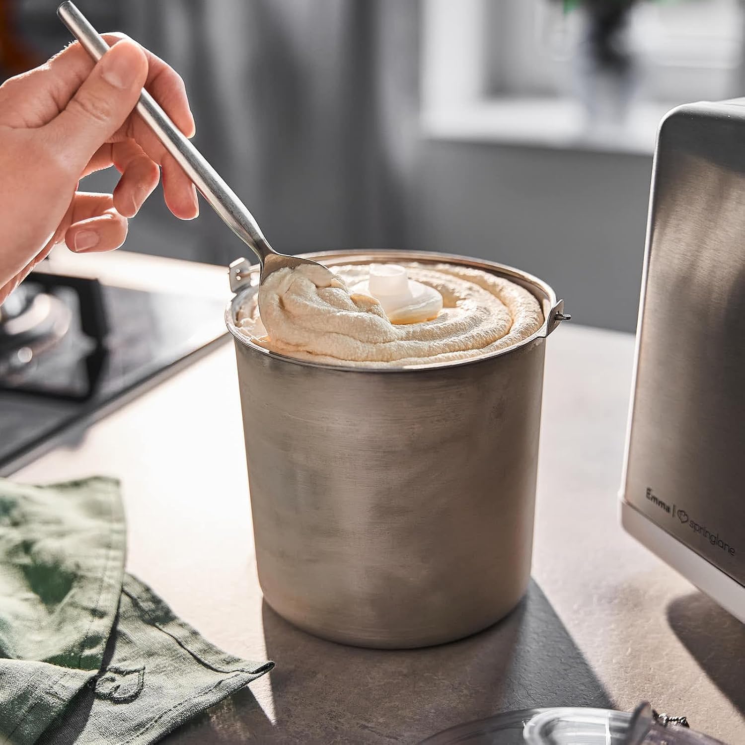 Detalle de SPRINGLANE Gelatiera Emma 1,5 L con compressore autoraffreddante – acciaio inox