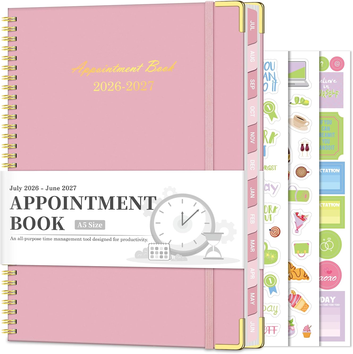 Detalle de Homlive 2026-2027 Appointment Planner, 30-Minute Slots, Pink, 6.3" x 8.6