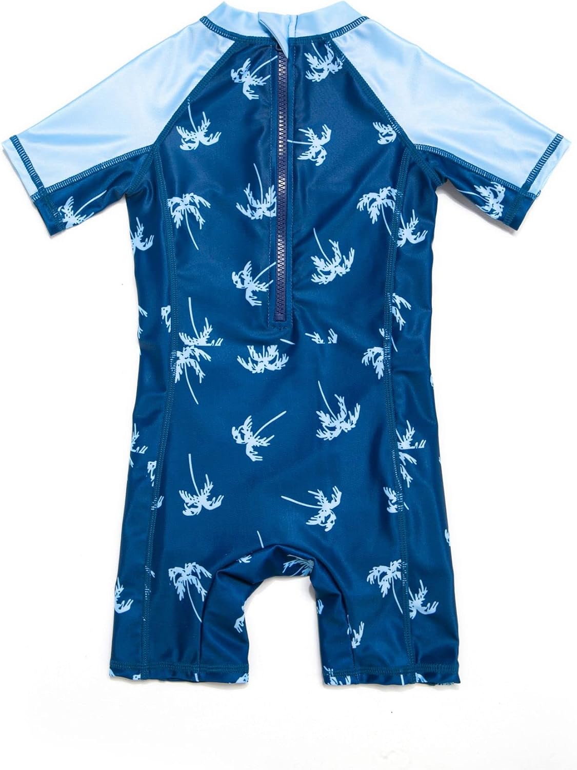 Thumbnail 1 de BONVERANO Baby Junge Badeanzug mit UV-Schutz 50+ und Kurzärmeln (1-teilige Kleidung) – Blau/Tree, Größe 2–3 Jahre