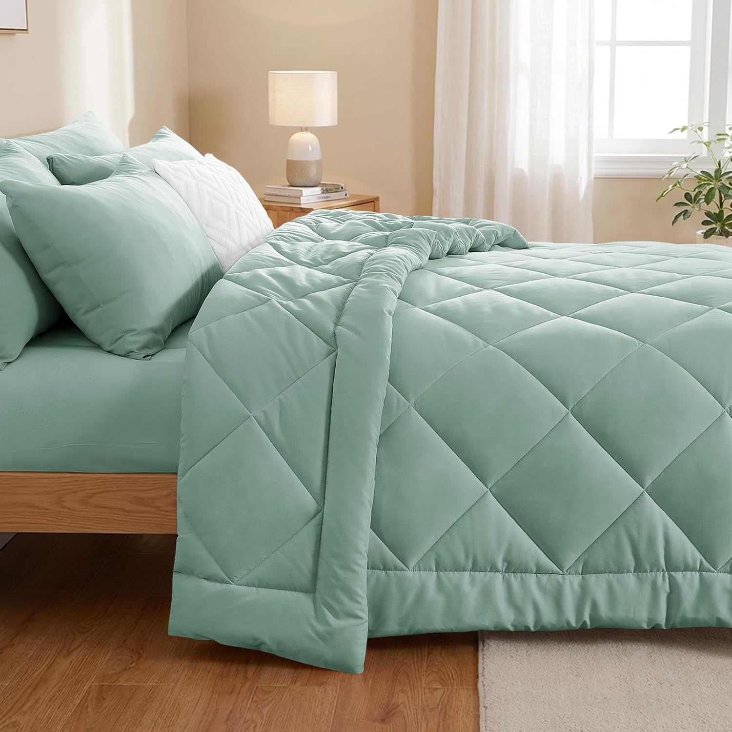 Thumbnail 2 de Aisbo Coverless Duvet Double Size 10.5 Tog – 200x200cm Sage Green with 2 Pillowcases