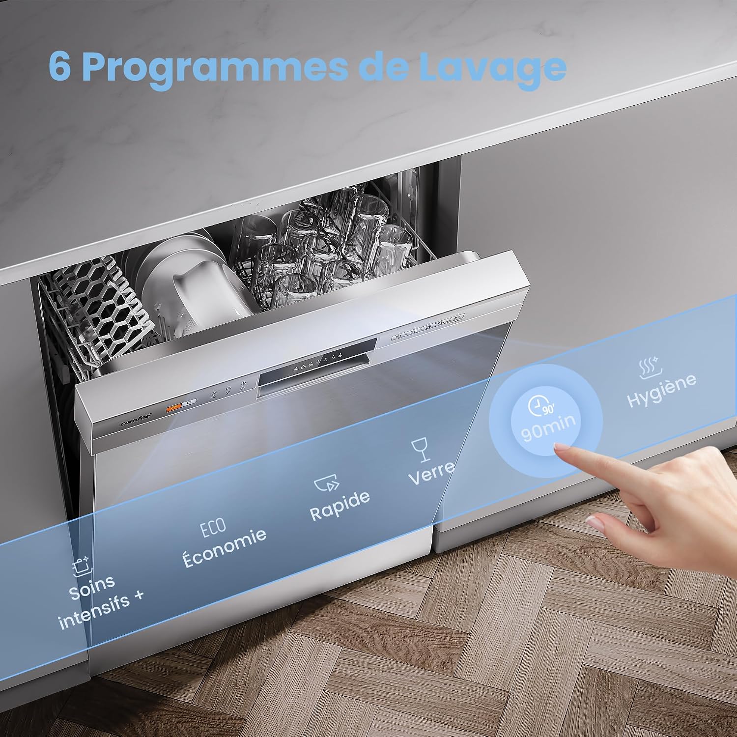 Thumbnail 6 de COMFEE CDWPF1201PS – Lave-vaisselle Pose Libre 60 cm, 12 Couverts
