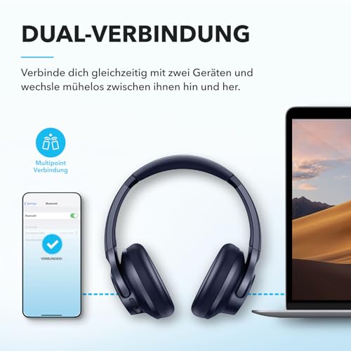 Thumbnail 6 de soundcore by Anker Q20i kabelloser Bluetooth Over-Ear-Kopfhörer – Noise Cancelling, lange Akkulaufzeit, duale Verbindung
