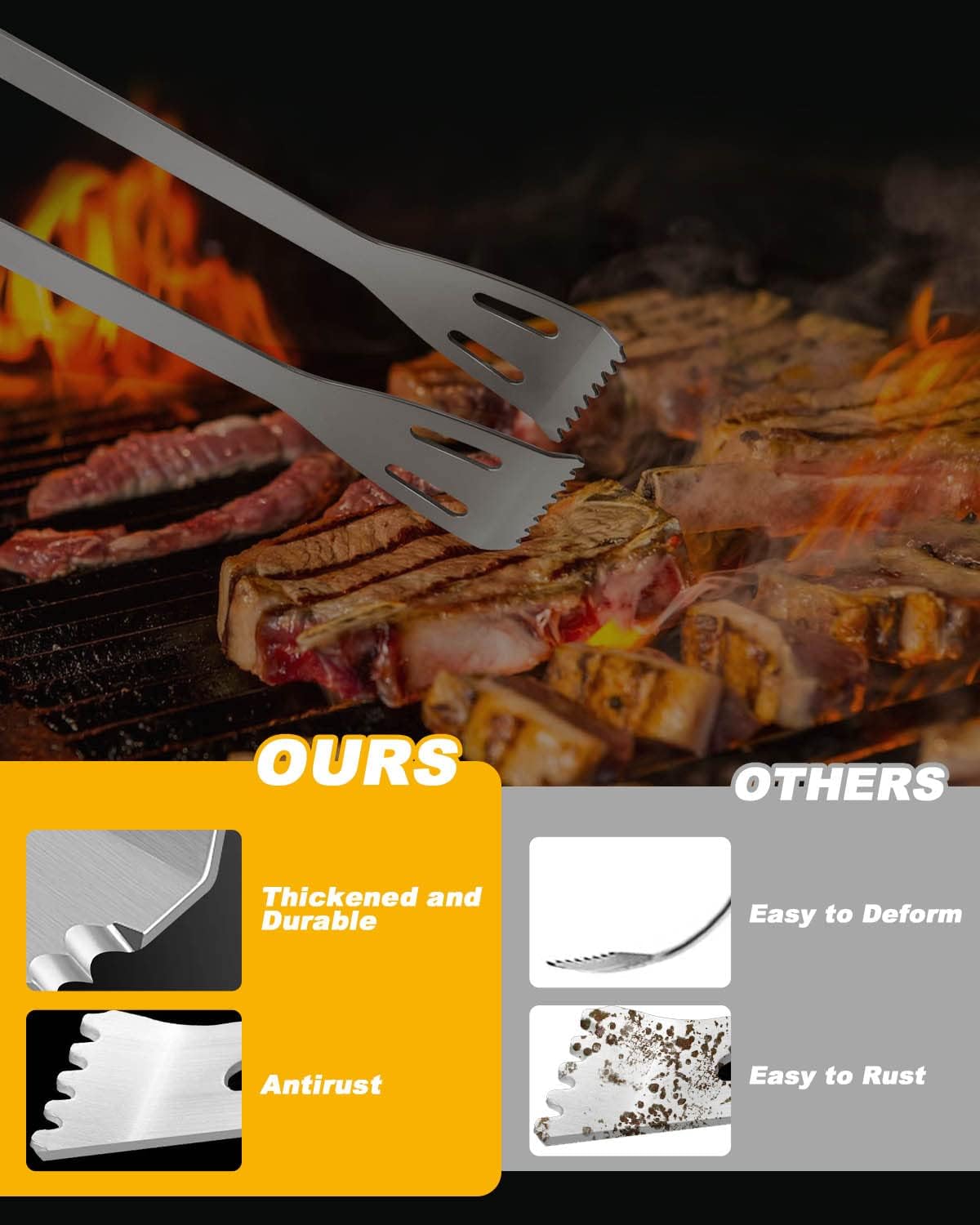 Thumbnail 1 de Trongle 26-piece BBQ Tools Set (Stainless Steel) with Heat-Resistant Handles, Case and Grill Mats