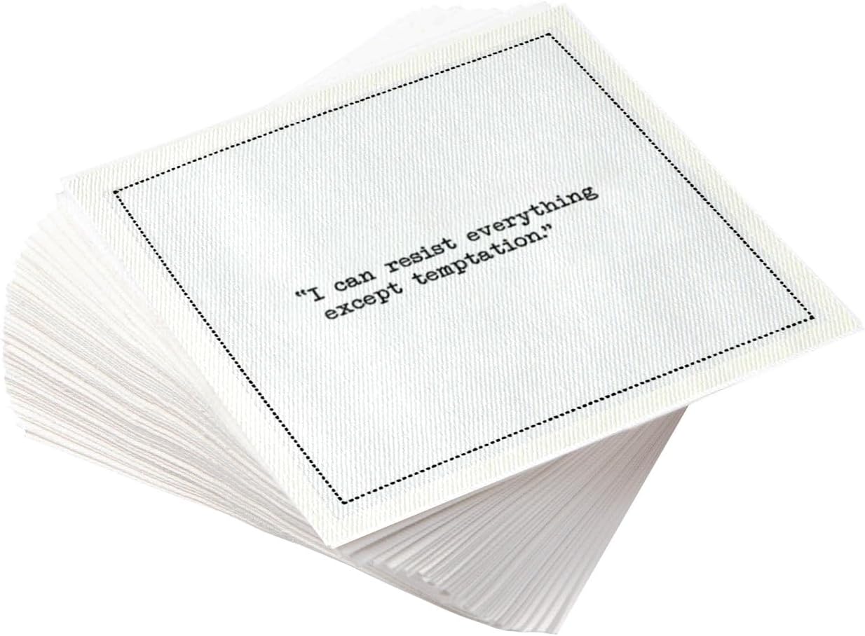 Thumbnail 6 de Five Star Funny Bachelorette Quotes White Cotton Cocktail Napkins (50 Count)