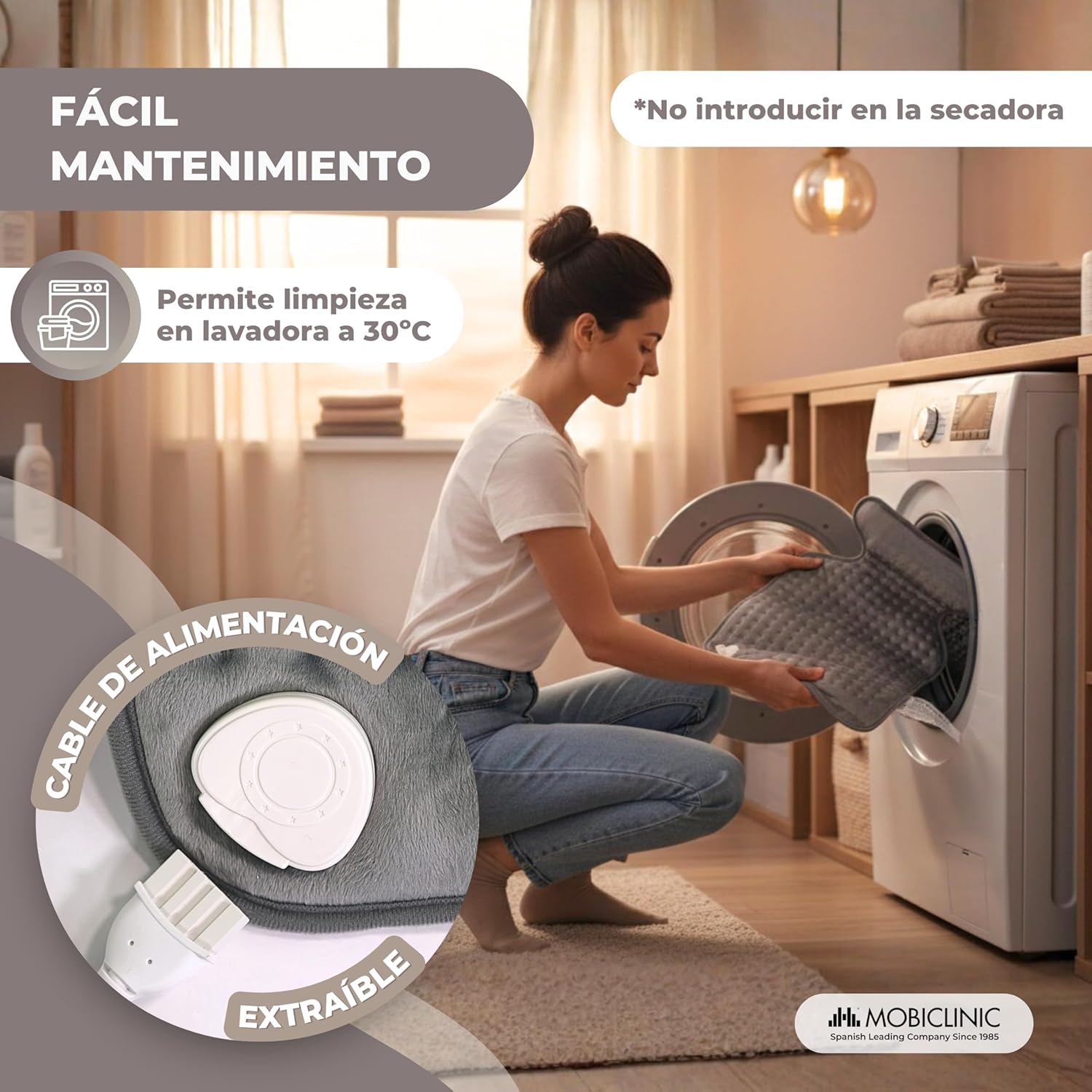 Thumbnail 4 de Mobiclinic Almohadilla eléctrica dorsal y cervical 62x43 100W