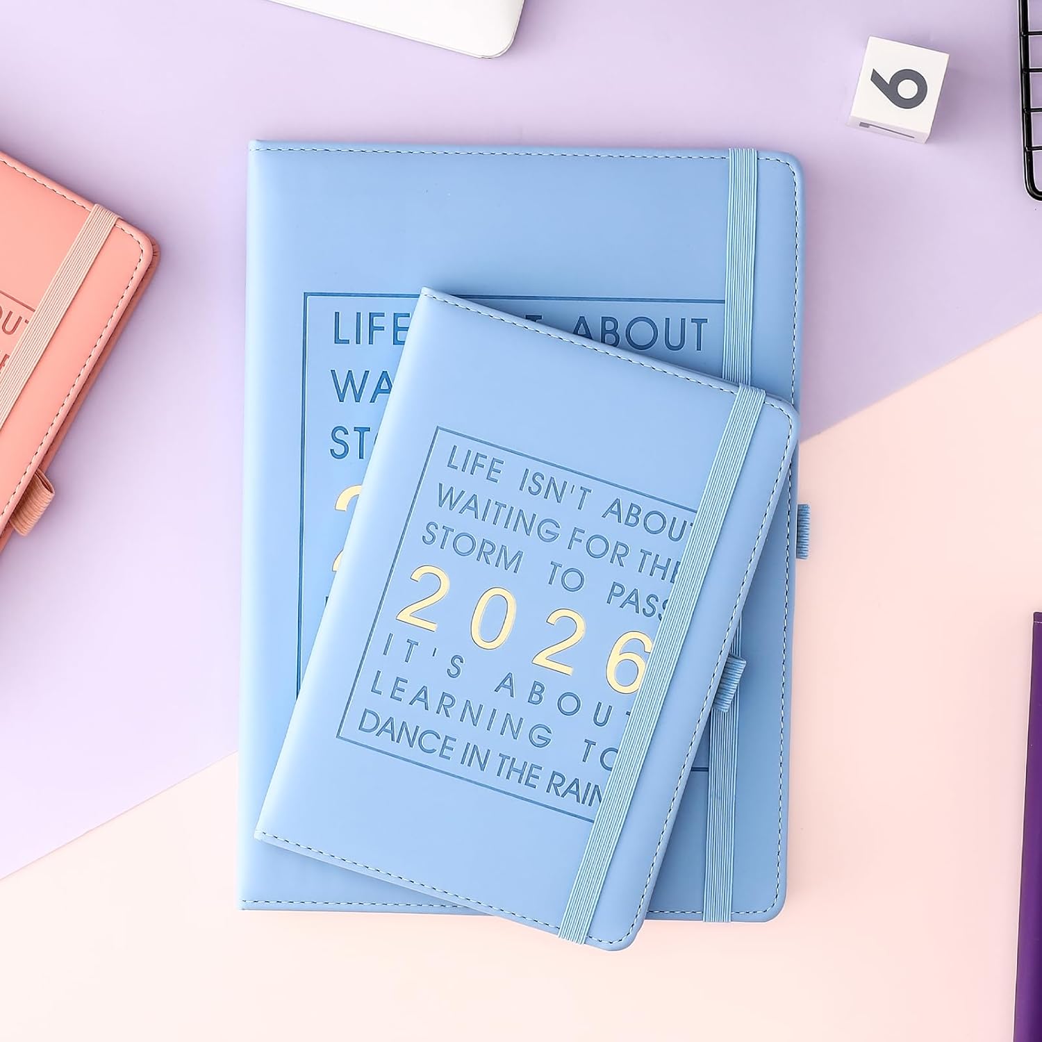 Thumbnail 1 de Mljtoyo A4 Diary 2026 Day per Page — Daily Planner for Jan–Dec 2026 (Sky Blue, A4)
