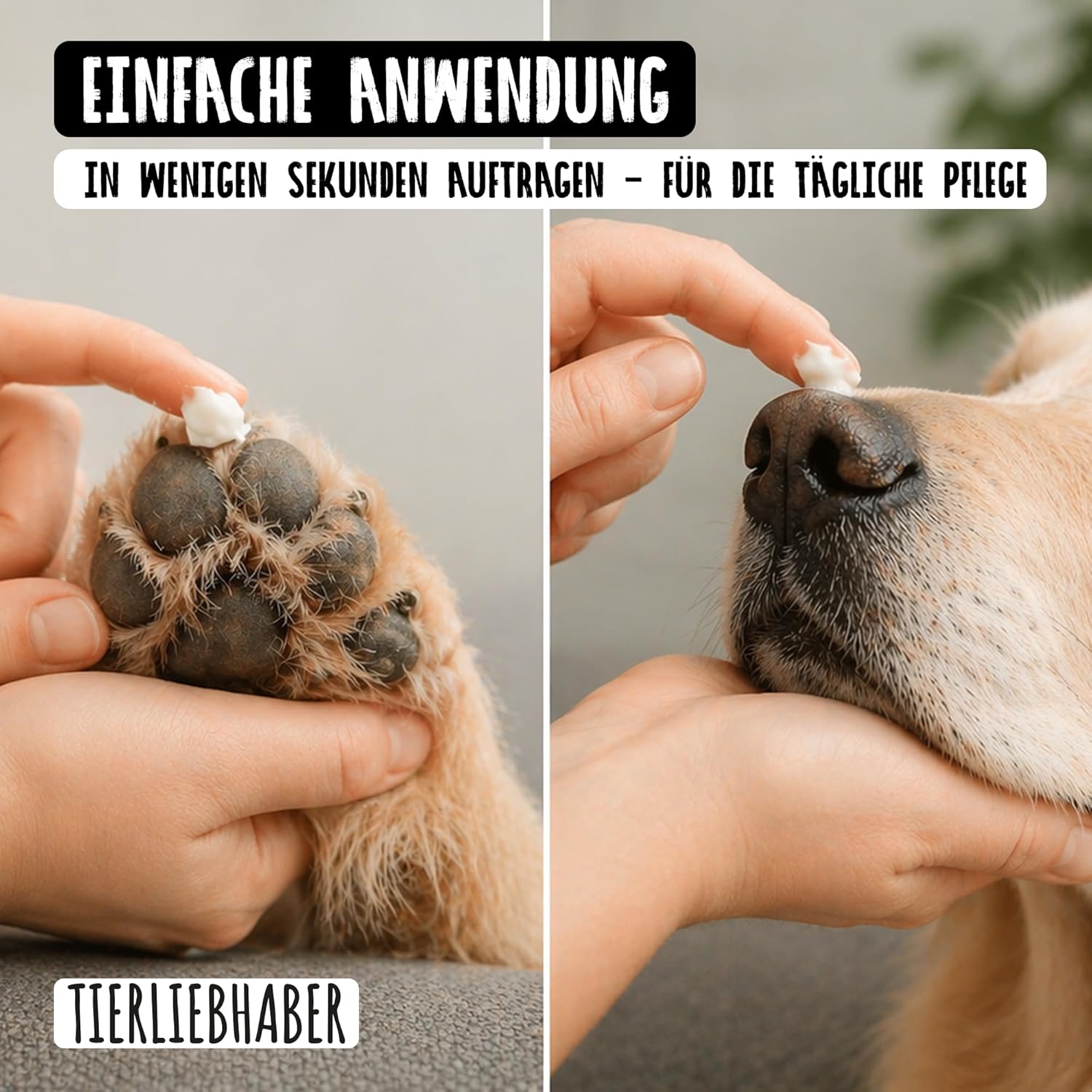 Detalle de TIERLIEBHABER Pfotenbalsam Hund – 50 ml, tierärztlich entwickelt für Pfoten & Nase