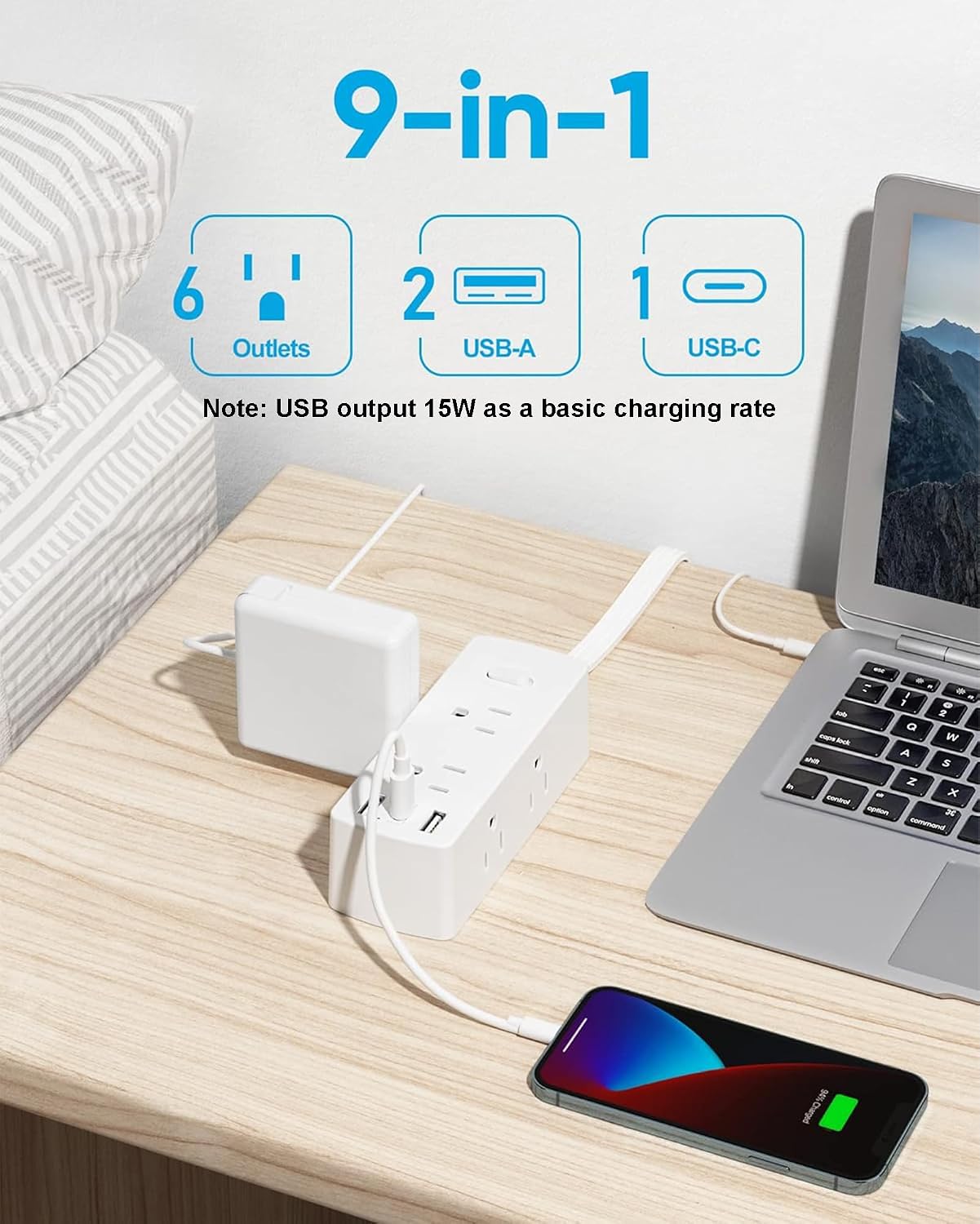 Thumbnail 2 de Olcorife Ultra Thin Power Strip 5ft 🔌