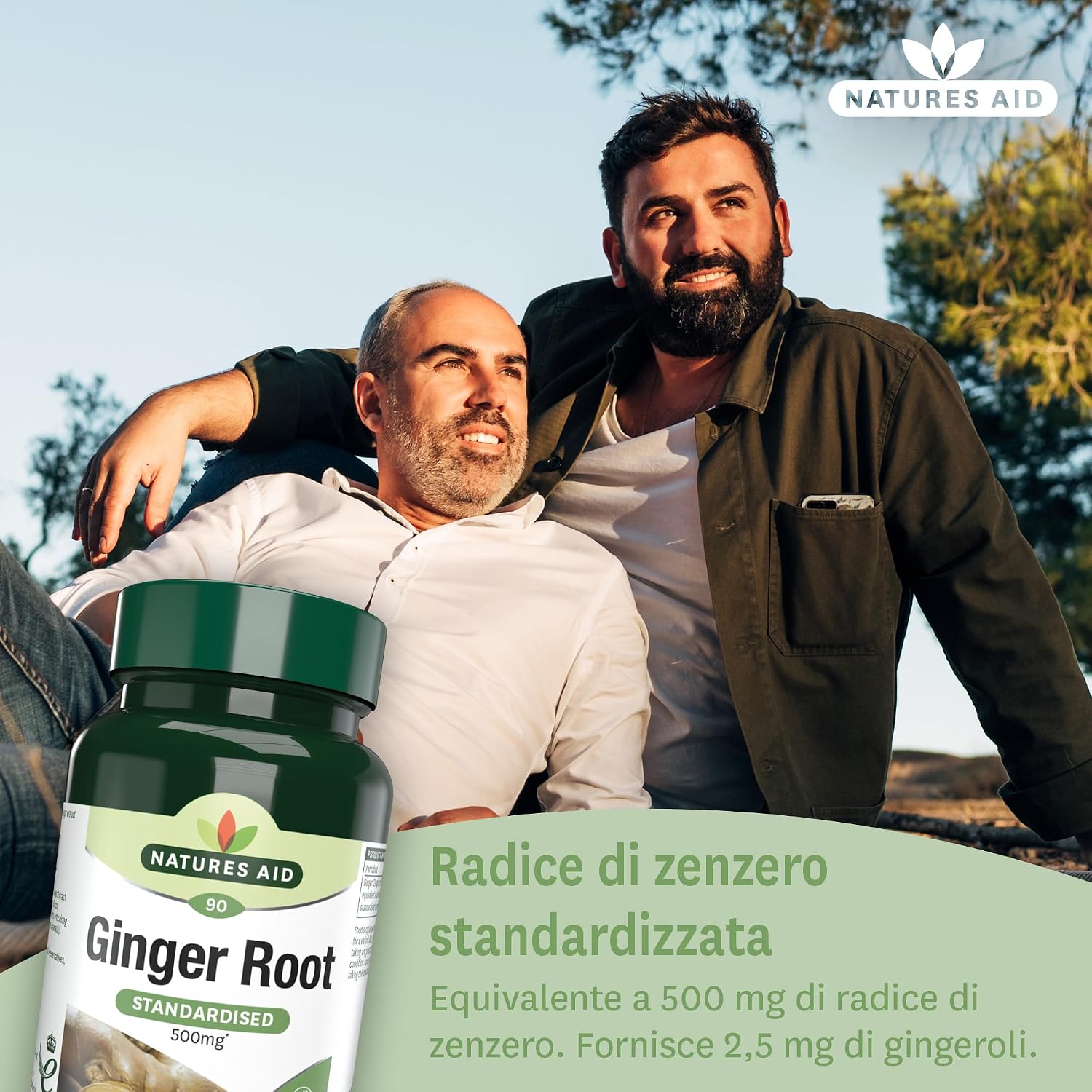 Thumbnail 1 de Natures Aid Racine de gingembre 500 mg – 90 comprimés végétaux (complément alimentaire, Vegan Society)