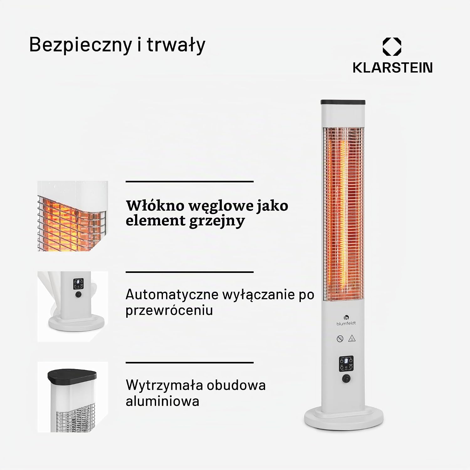 Thumbnail 4 de blumfeldt Heat Guru Plus – promiennik podczerwieni 1200 W, 3 poziomy grzania