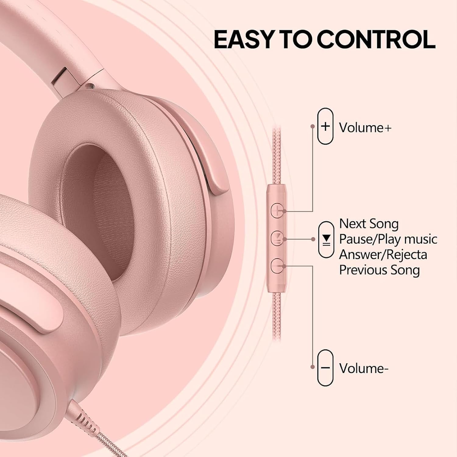 Detalle 2 de ADOOPE Wired Over-Ear Headphones USB-C, Hi‑Fi