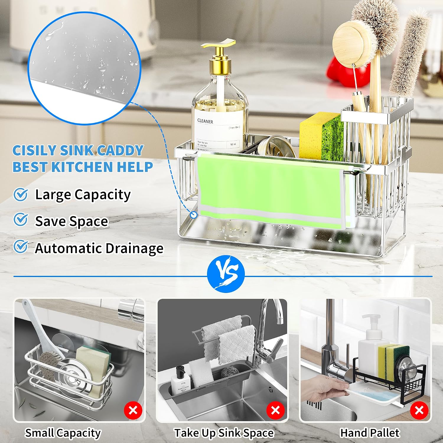 Detalle 2 de Cisily Kitchen Sink Caddy 9.25-inch