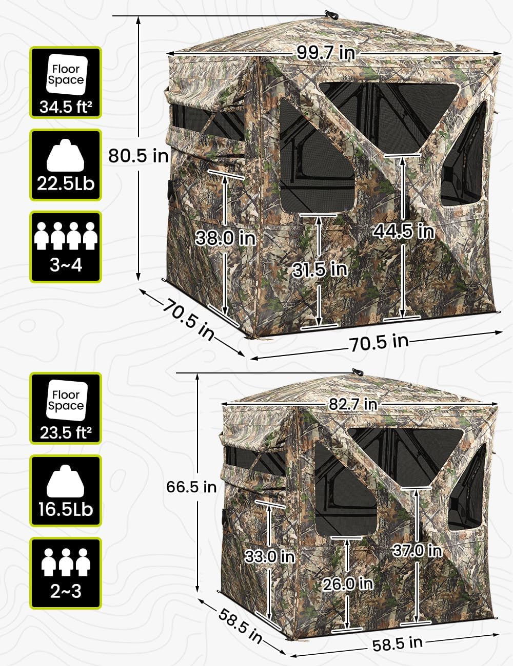 Thumbnail 6 de TIDEWE BL008-AMZ 360° See-Through Hunting Blind, Pop-Up, 2–3 Person