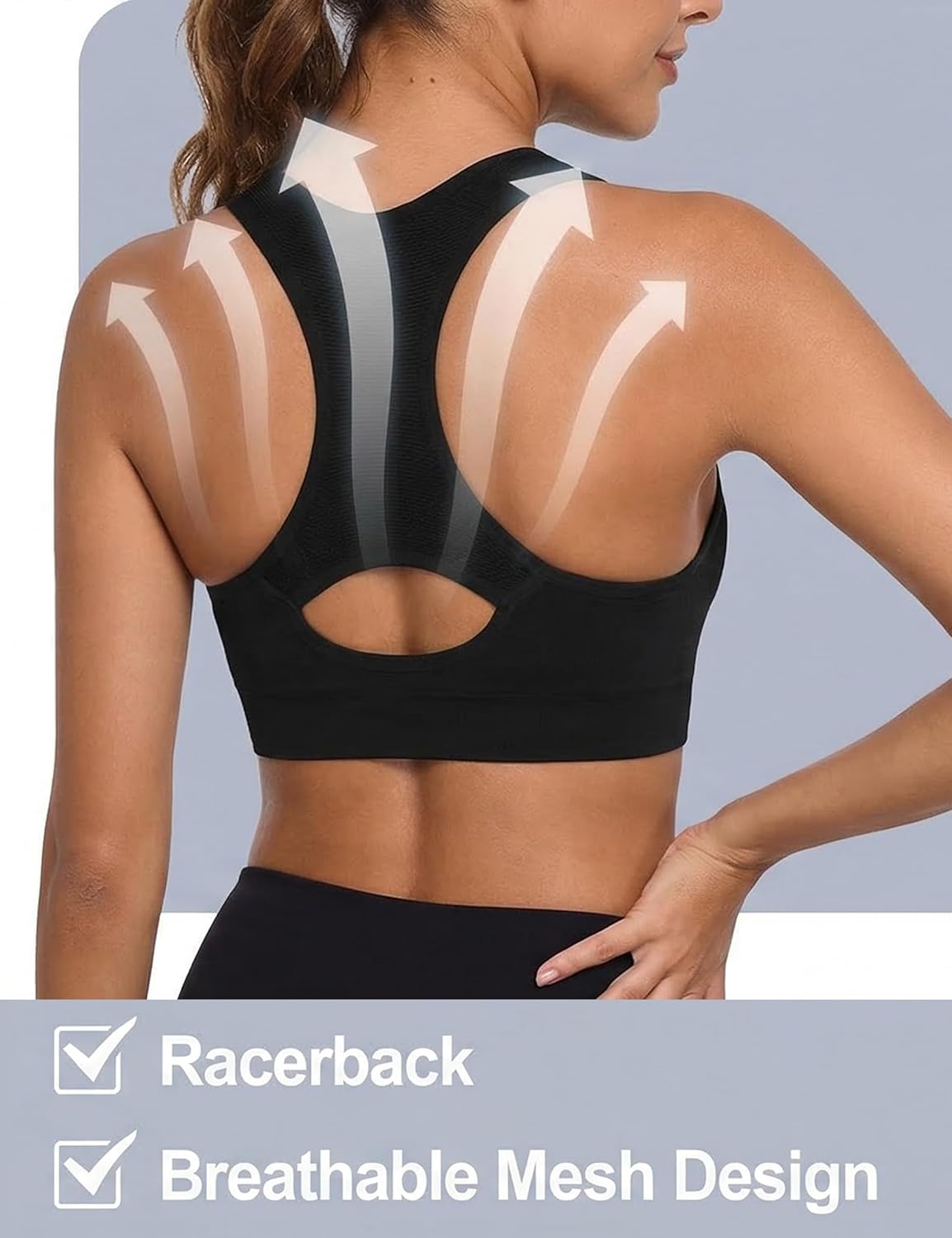 Thumbnail 3 de Sykooria Brassière Sport Femme à coussinets amovibles, dos croisé pour yoga et danse