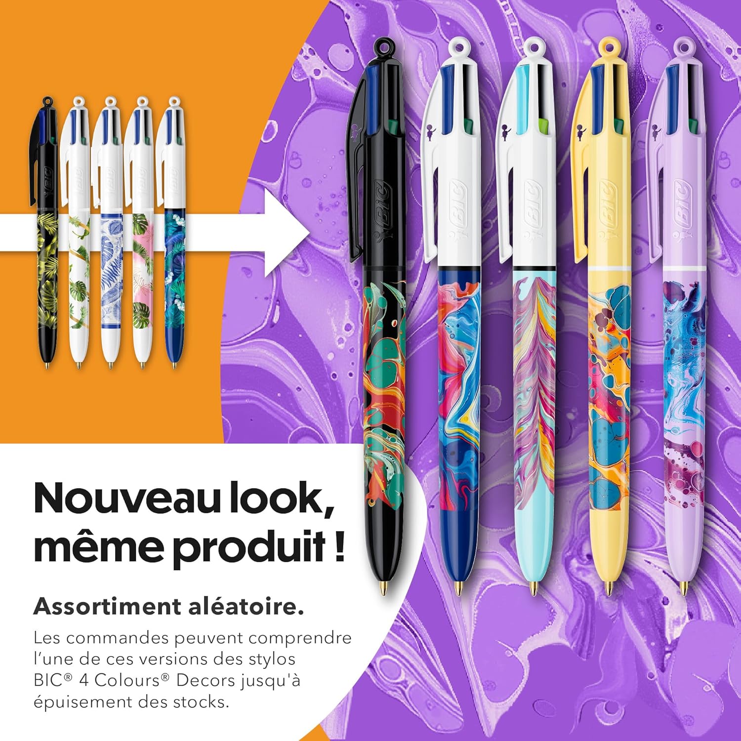 Thumbnail 1 de BIC 4 Couleurs Décors Stylos-bille Pointe Moyenne (1,0 mm) — Lot de 5