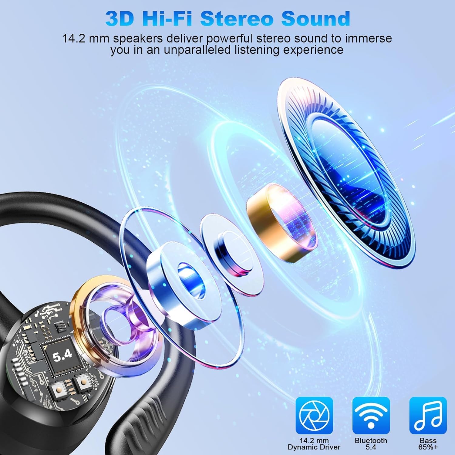 Thumbnail 1 de Cuffie Bluetooth 5.4 con cancellazione rumore, display LED e IP7: auricolari sport in-ear