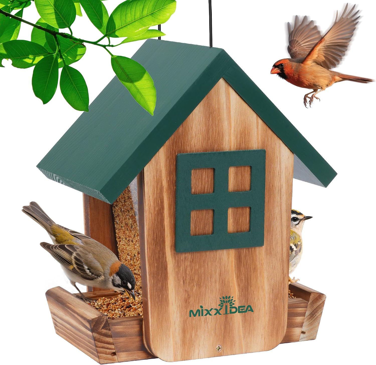 Detalle de Wooden Hanging Bird Feeder