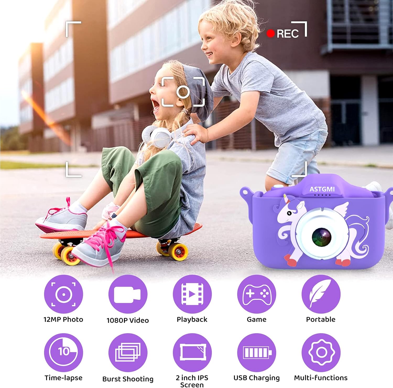 Thumbnail 1 de ASTGMI: Macchina Fotografica per Bambini 12 MP con Scheda da 32 GB – Regalo ideale per 3–10 anni