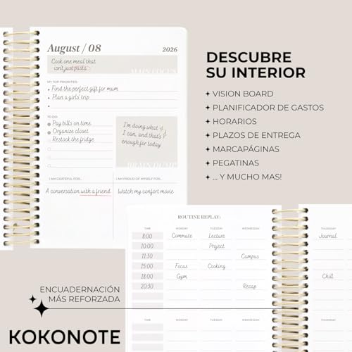 Thumbnail 2 de Kokonote Agenda 2026/2027 Día por Página A5 Rosa Nude