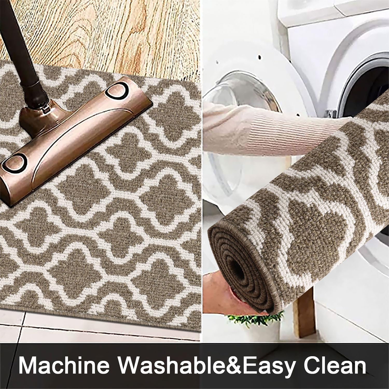 Thumbnail 6 de SHACOS Hallway Runner Rug Non Slip 60x180 cm – Washable Brown