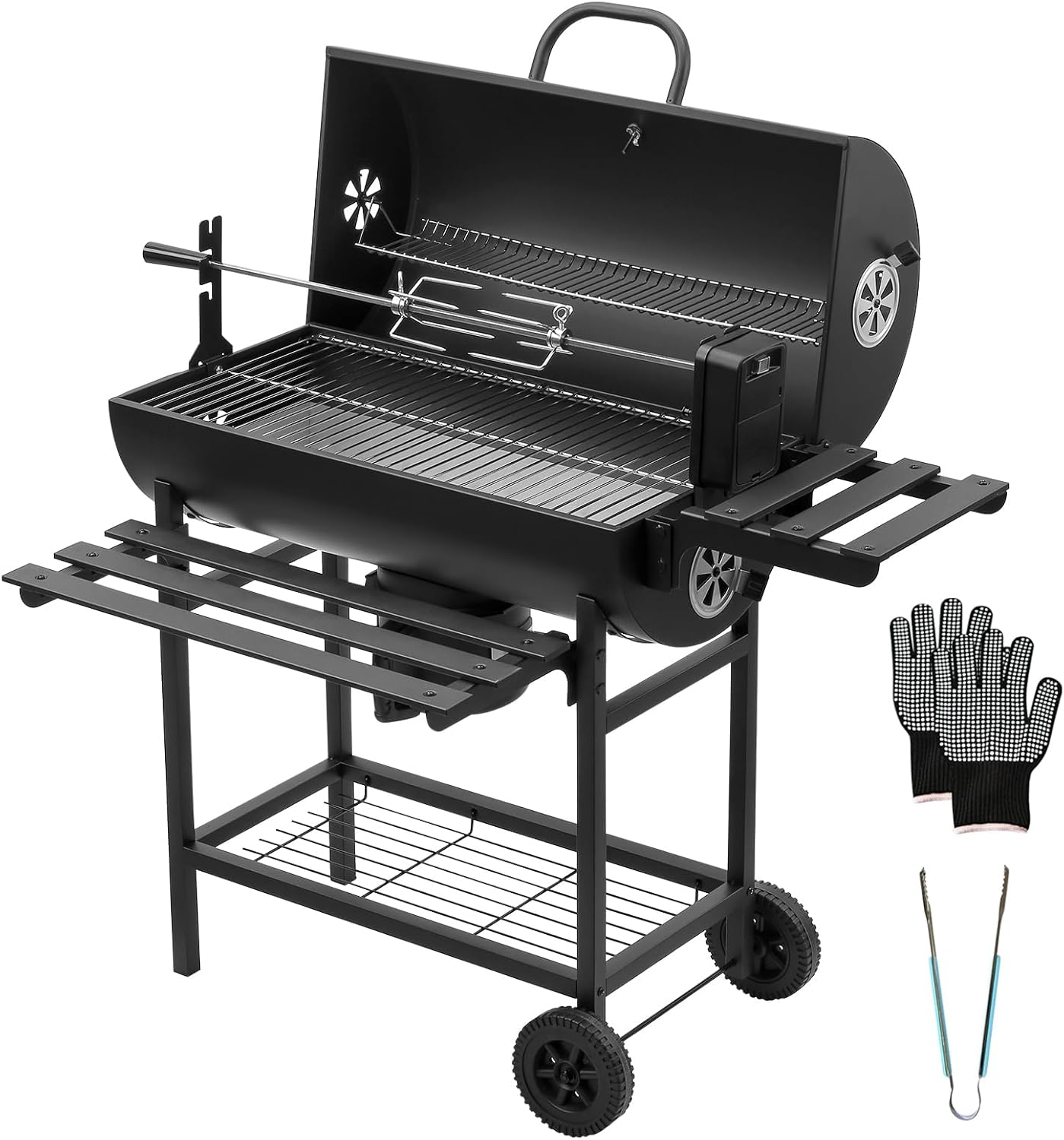 Detalle de TEENO Barbecue a carbonella XXL con griglia 70x35 cm, termometro e cassetto cenere