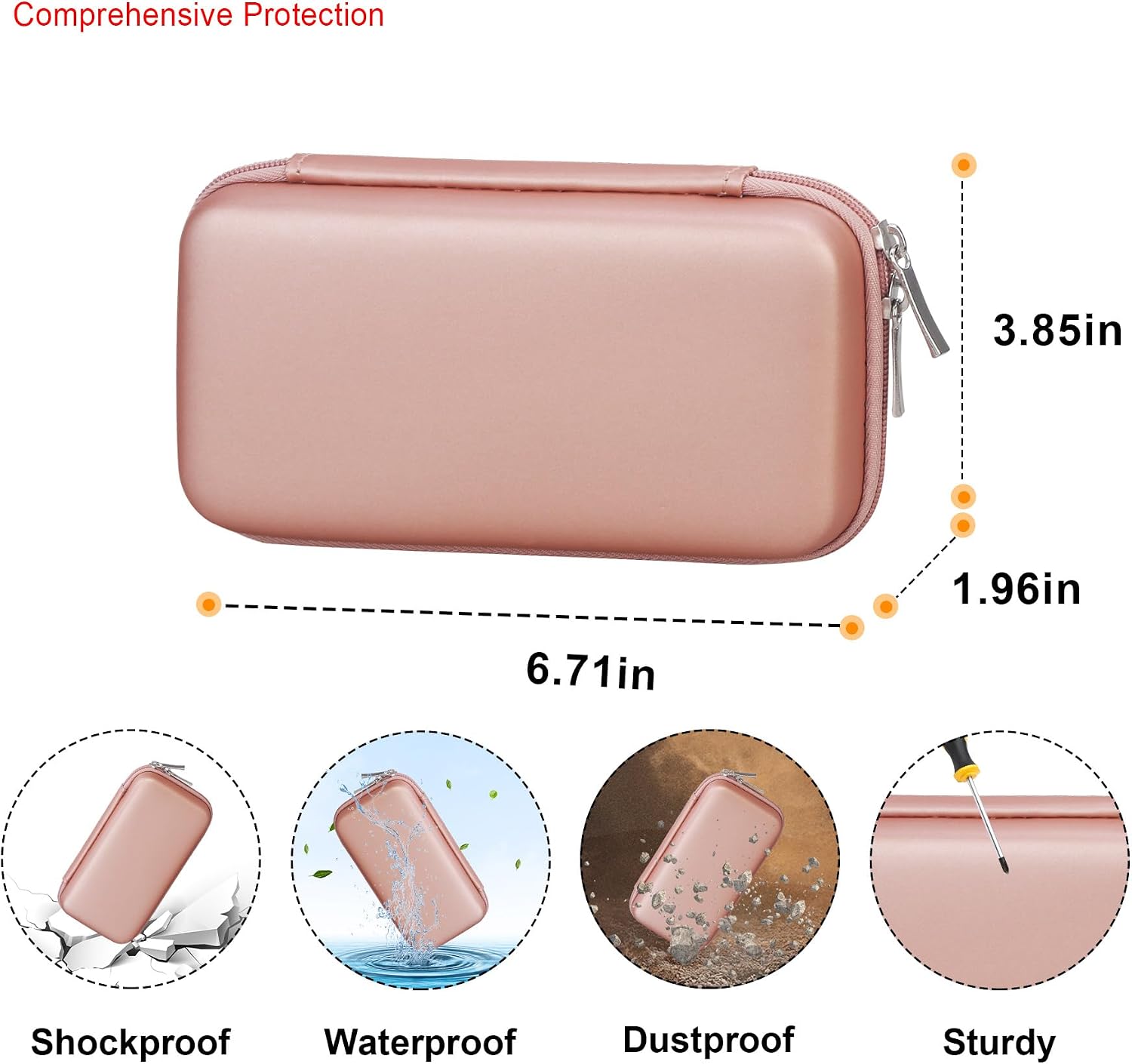 Thumbnail 2 de Elonbo Carrying Case for Polaroid Hi-Print + Paper Bundle (2nd Generation) – Travel Protective Bag, Rose Gold