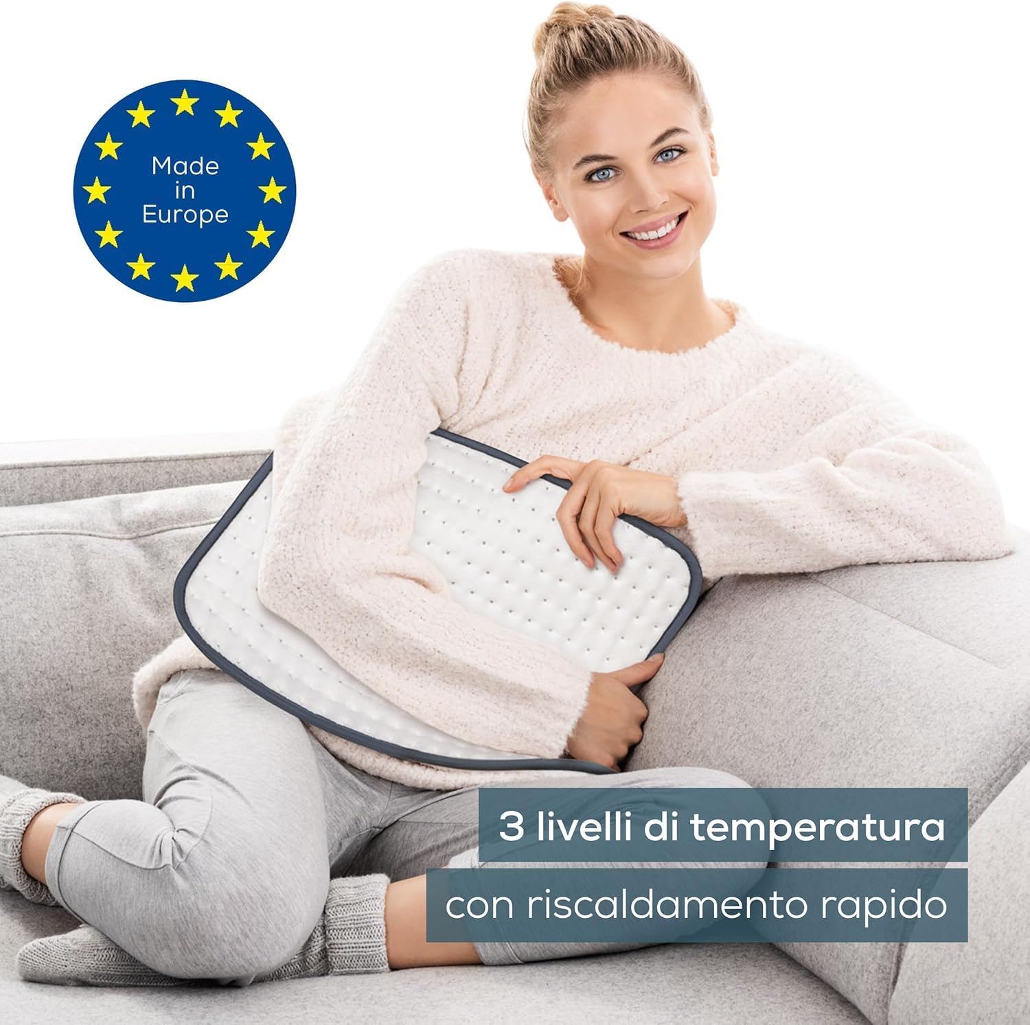 Detalle de Beurer HK 41 Termoforo: morbida superficie, tre livelli di calore e spegnimento automatico