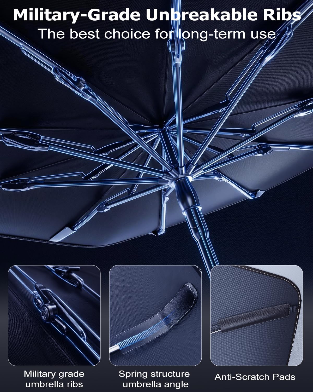 Thumbnail 5 de DMJN Umbrella Windshield Sun Shade for Toyota Highlander (2009-2026)