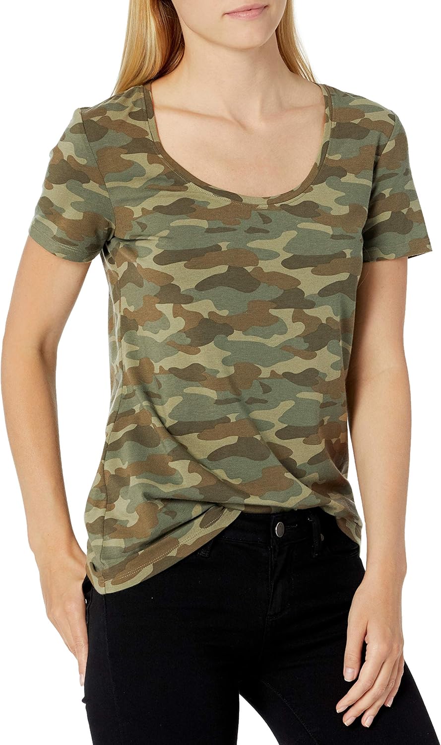 Thumbnail 1 de Amazon Essentials Damen Regular-Fit Kurzarm-T-Shirt mit U-Ausschnitt – 2er-Pack (In Übergröße erhältlich)