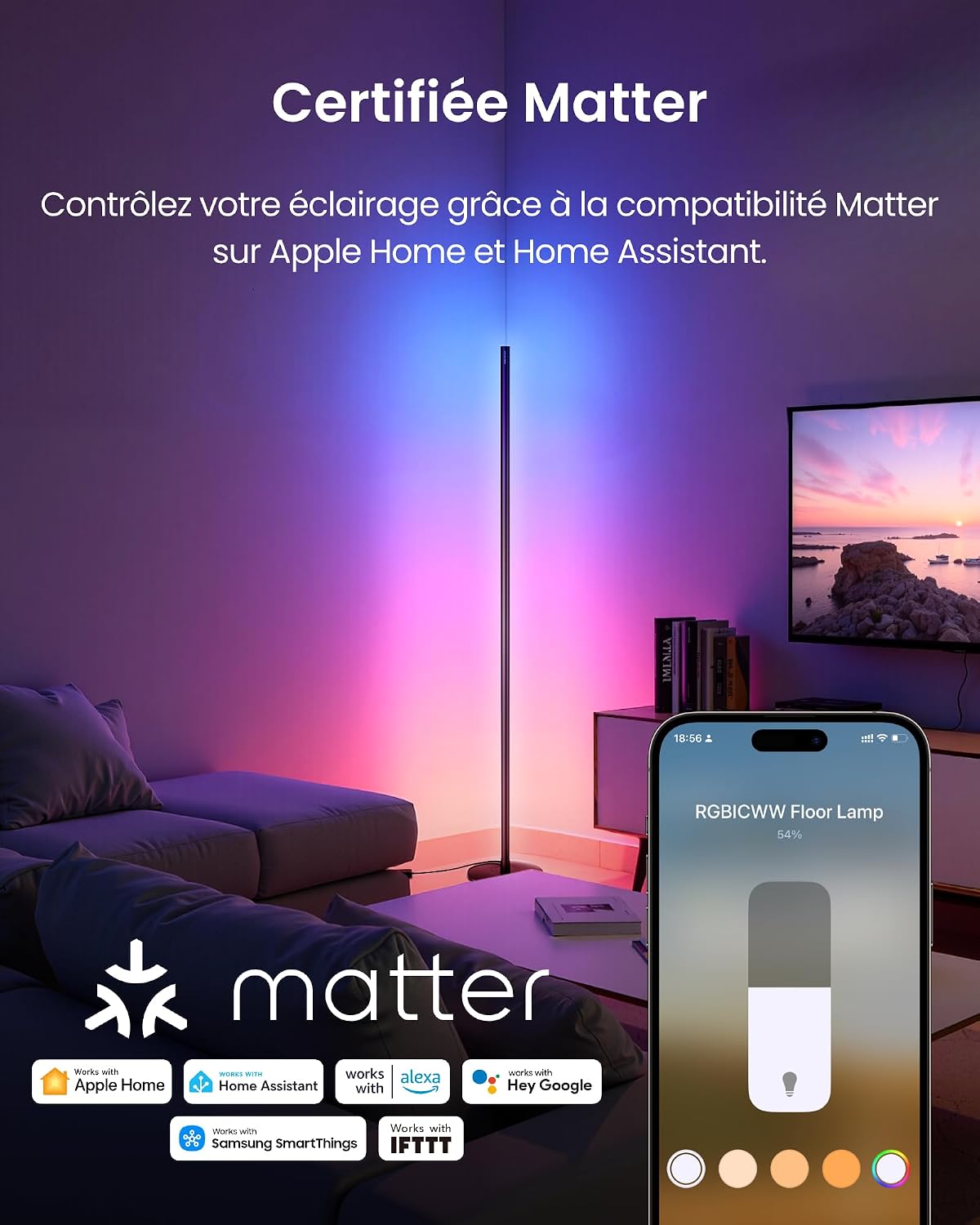 Detalle 2 de SwitchBot Matter lampadaire 1200lm