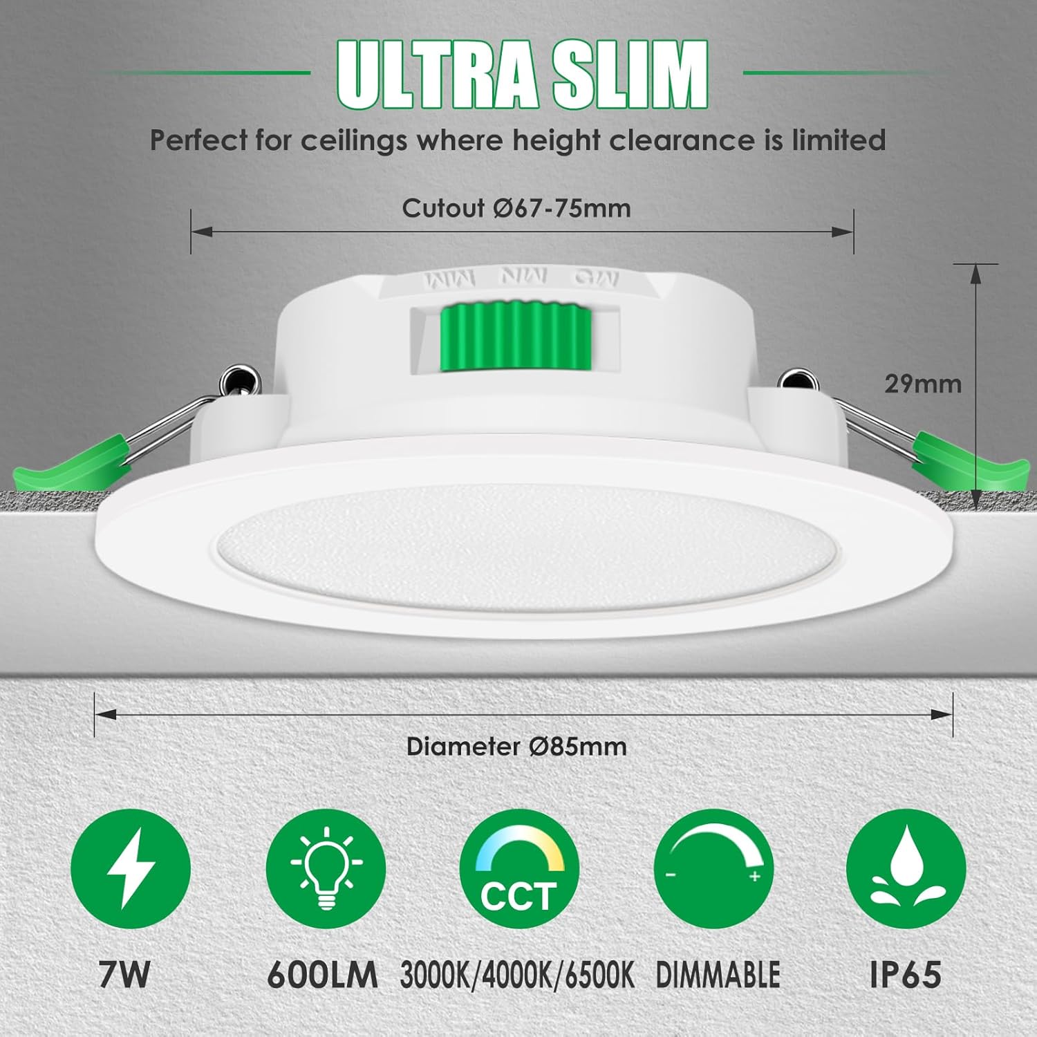 Thumbnail 1 de ALUSSO Downlight LED regulable 7W IP65
