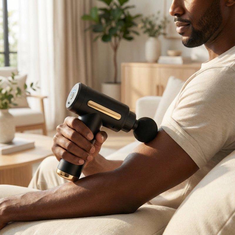 Thumbnail 1 de Pistola de Masaje de Percusión BODYLIFE Compacta: 6 velocidades y 4 cabezales para terapia y recuperación