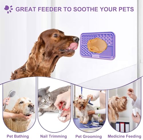 Detalle de Azyh Lote de 2 alfombrillas para lamer para perros y gatos – Alimentación lenta y alivio de la ansiedad