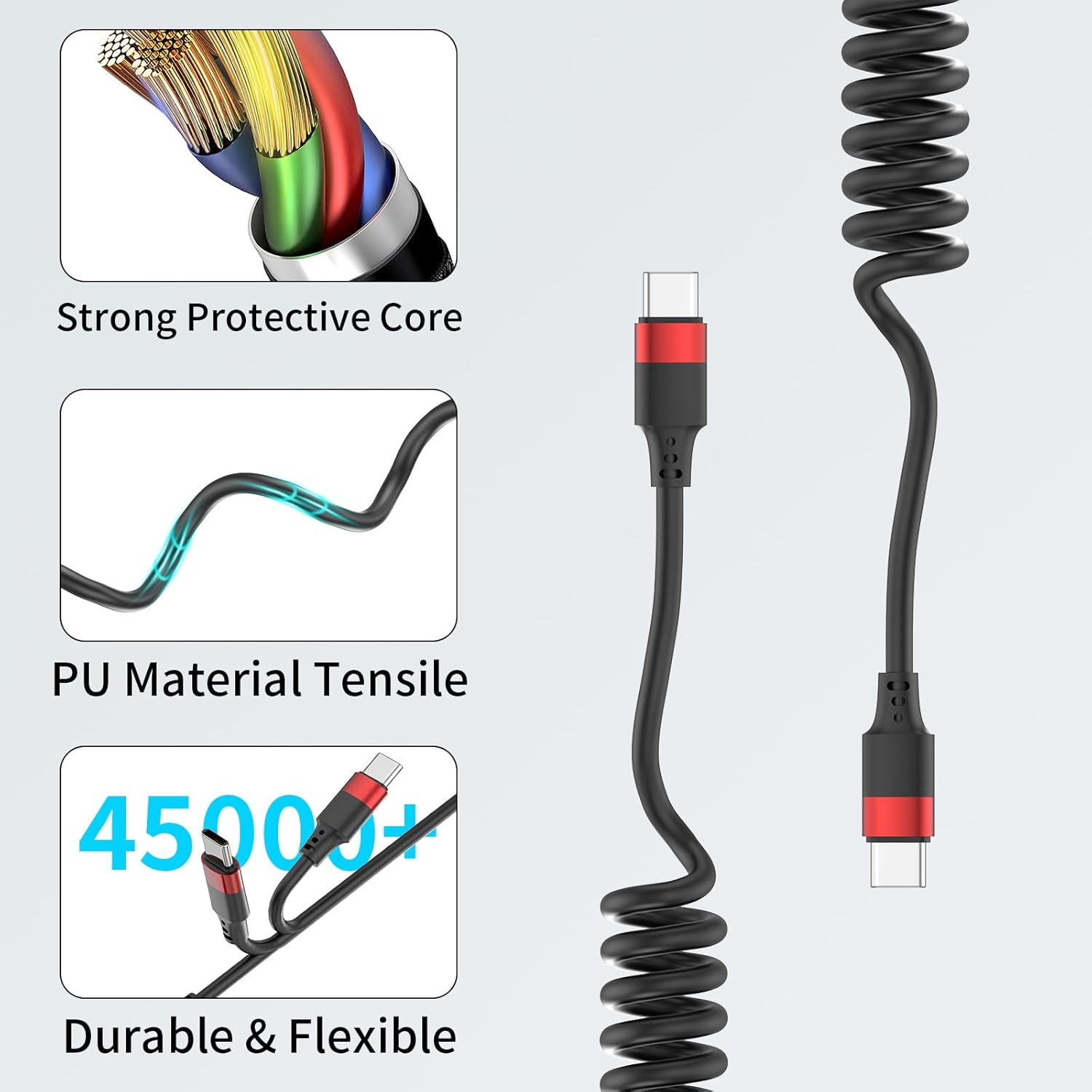 Thumbnail 6 de Coiled USB C to USB C Cable 3ft
