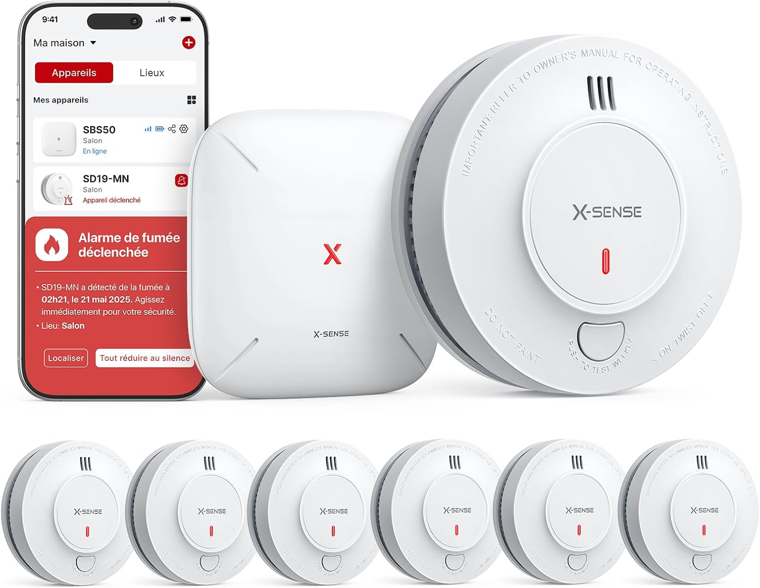 X-Sense SD19-MN61 détecteur de fumée connecté 10 ans