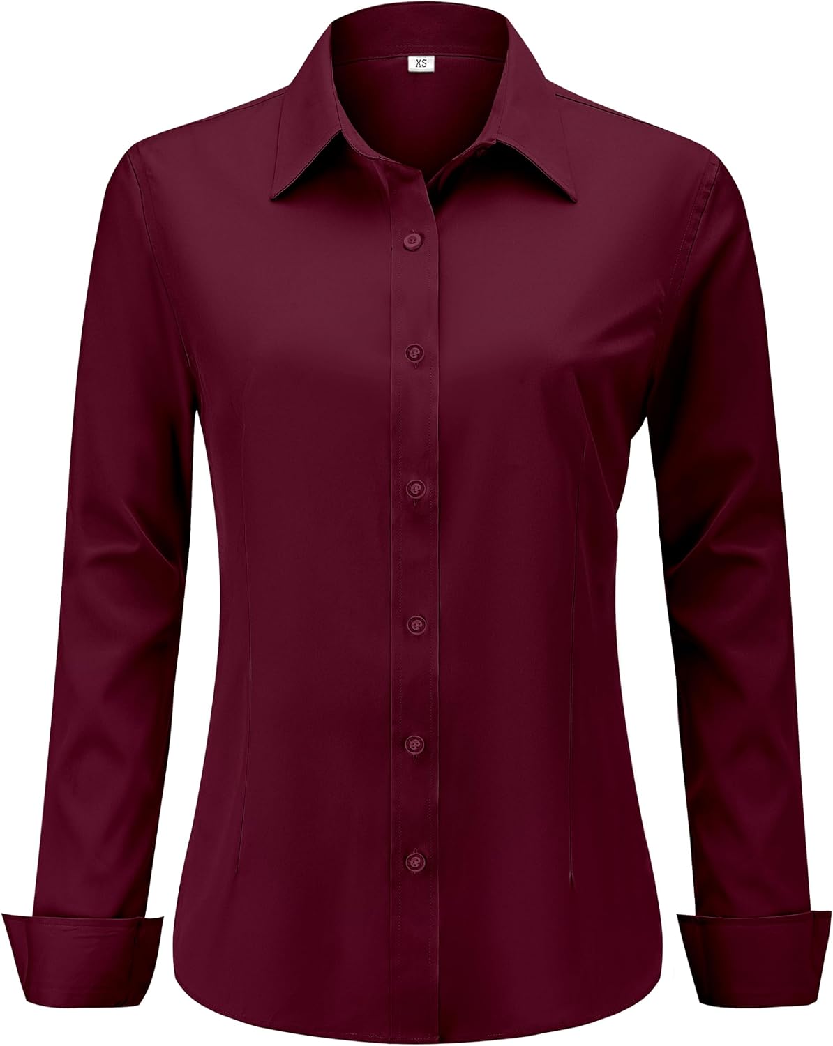Detalle de hearain Women's Wrinkle-Resistant Button-Down Shirt, Long Sleeve, Stretch Fabric