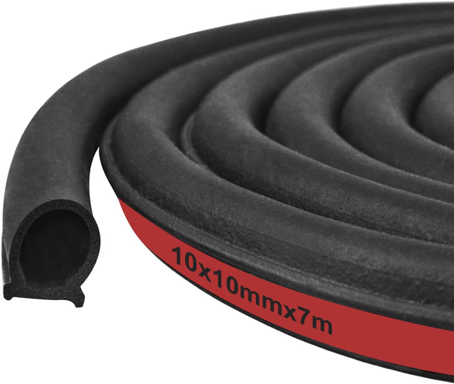 Detalle de Storystore D-Shape Car Door Seal Strip (10x10mm) – 7m Self-Adhesive Rubber Weather Stripping