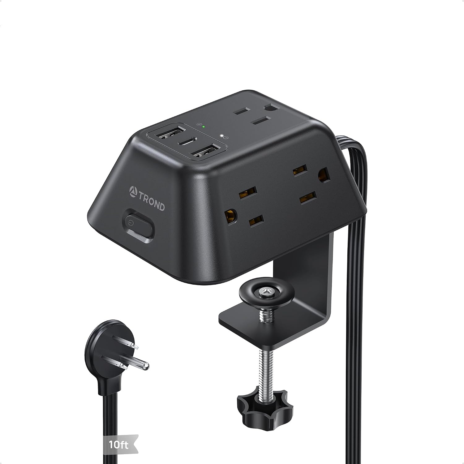 Detalle de TROND TD-PS-US16C Desk Clamp Power Bar with 5 AC Outlets and 3 USB Ports