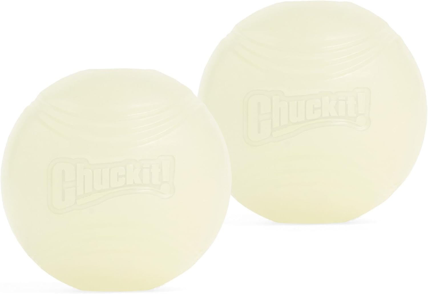 Detalle de Chuckit Max Glow Ball Medium 2 pack (6 cm) – durable, glow-in-the-dark fun for dogs