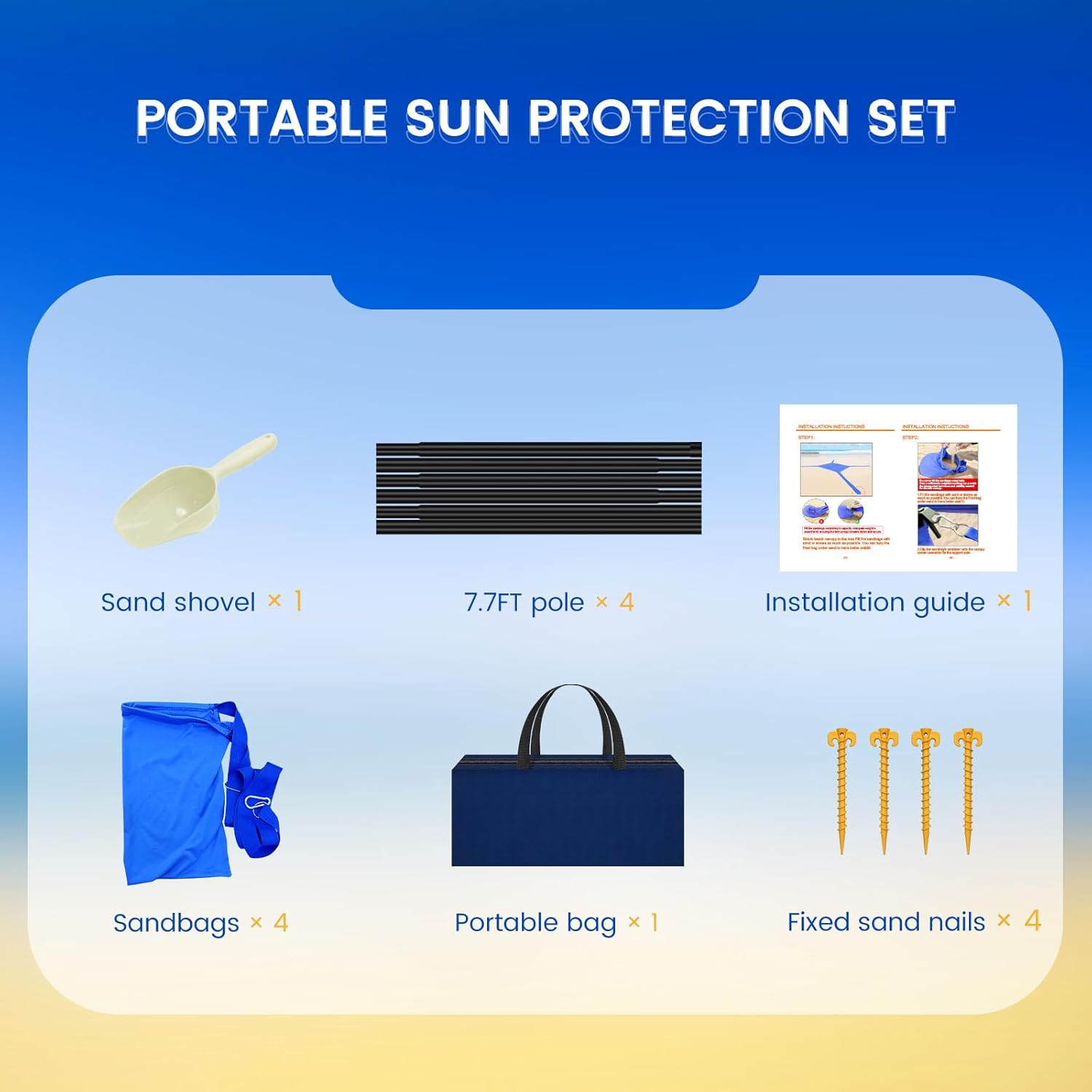 Thumbnail 3 de besuhot Beach Tent Sun Shelter 10x10FT: UPF 50+ Shade Canopy for Beach, Camping, and Outdoor Fun