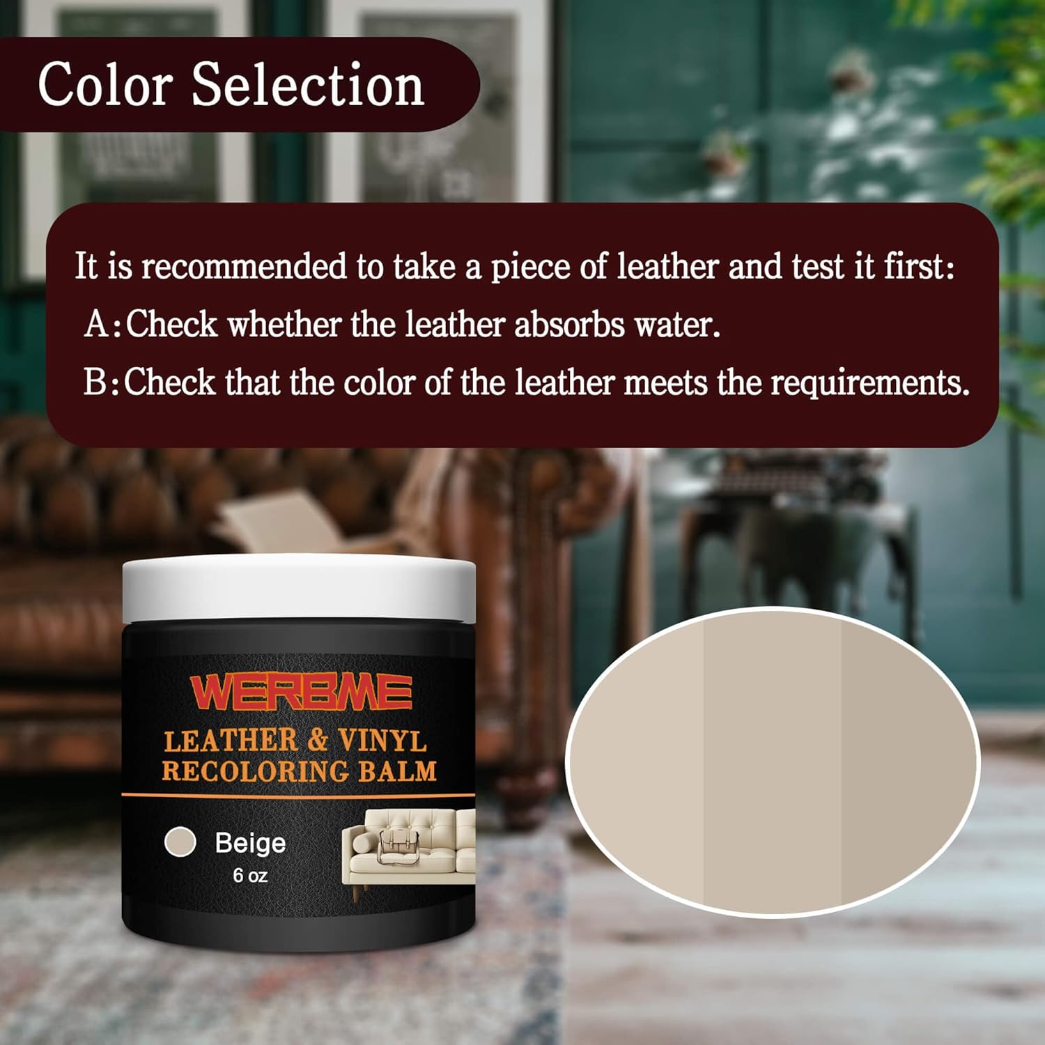 Thumbnail 5 de WERBME Leather Recoloring Balm & Color Restorer – Beige